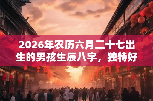 2026年农历六月二十七出生的男孩生辰八字，独特好听的男生名字