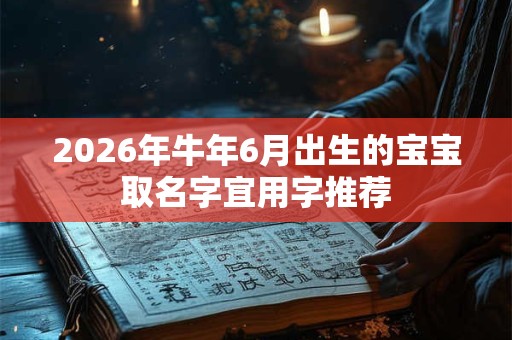 2026年牛年6月出生的宝宝取名字宜用字推荐