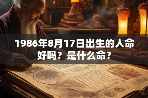 1986年8月17日出生的人命好吗?是什么命? 1986年8月17日出生的人命好吗?是什么命?