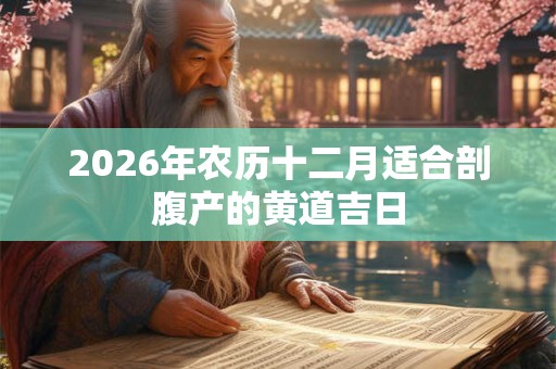 2026年农历十二月适合剖腹产的黄道吉日