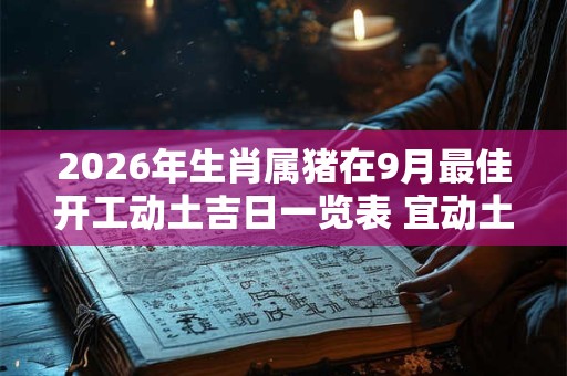 2026年生肖属猪在9月最佳开工动土吉日一览表 宜动土良机