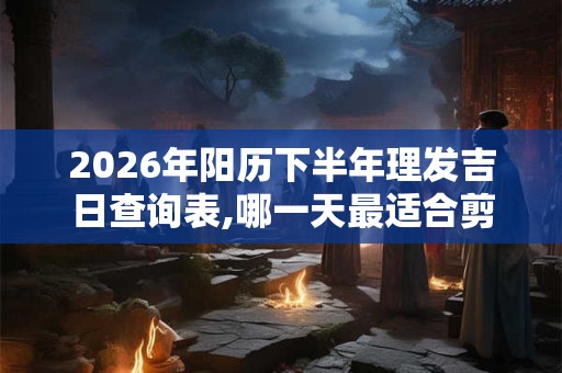 2026年阳历下半年理发吉日查询表,哪一天最适合剪头发？