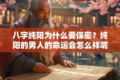 八字纯阳为什么要保密?纯阳的男人的命运会怎么样呢? 八字纯阳为什么要保密?纯阳的男人的命运会怎么样呢?