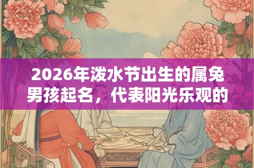 2026年泼水节出生的属兔男孩起名,代表阳光乐观的名字 2026年泼水节出生的属兔男孩起名,代表阳光乐观的名字