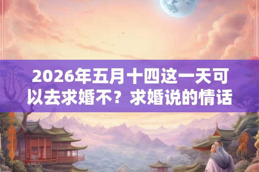 2026年五月十四这一天可以去求婚不？求婚说的情话
