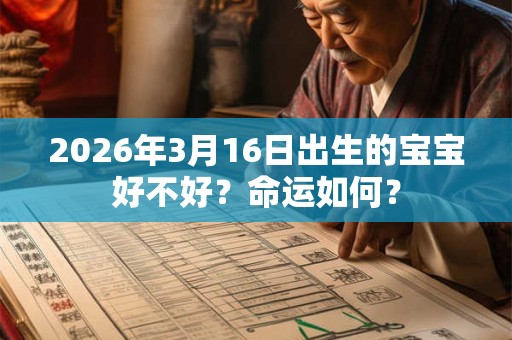 2026年3月16日出生的宝宝好不好?命运如何? 2026年3月16日出生的宝宝好不好?命运如何?