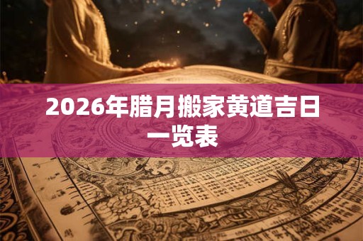 2026年腊月搬家黄道吉日一览表