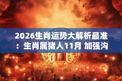 2026生肖运势大解析最准：生肖属猪人11月 加强沟通蓄力提升