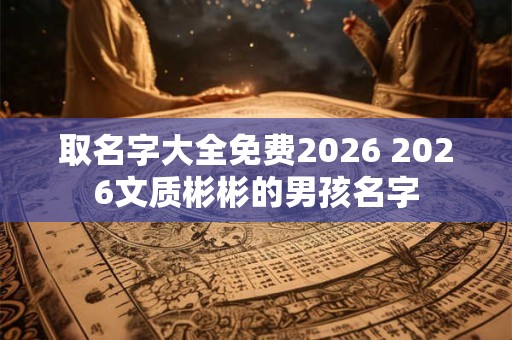 取名字大全免费2026 2026文质彬彬的男孩名字