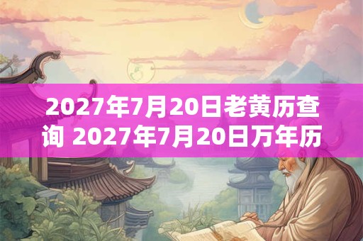 2027年7月20日老黄历查询 2027年7月20日万年历黄道吉日