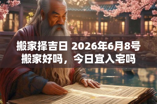 搬家择吉日 2026年6月8号搬家好吗，今日宜入宅吗