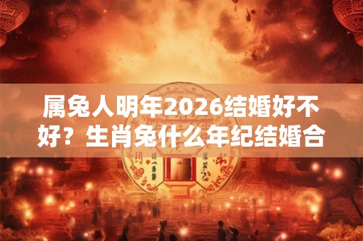 属兔人明年2026结婚好不好？生肖兔什么年纪结婚合适