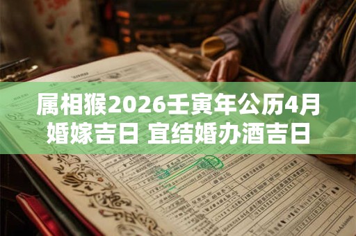 属相猴2026壬寅年公历4月婚嫁吉日 宜结婚办酒吉日