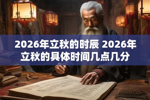 2026年立秋的时辰 2026年立秋的具体时间几点几分
