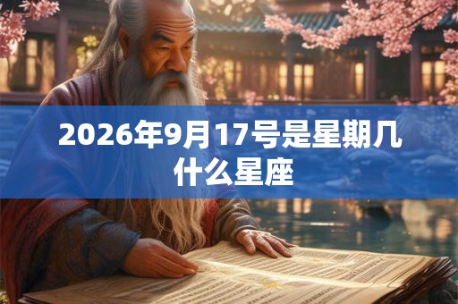 2026年9月17号是星期几 什么星座