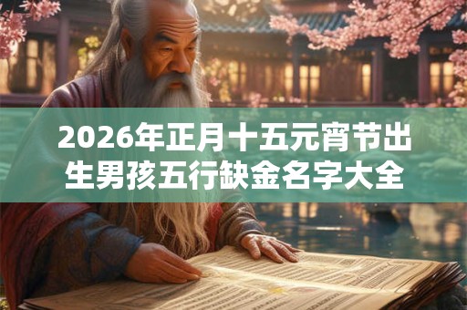 2026年正月十五元宵节出生男孩五行缺金名字大全