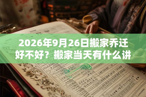 2026年9月26日搬家乔迁好不好？搬家当天有什么讲究和忌讳？