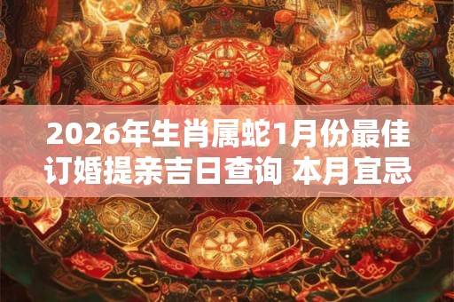 2026年生肖属蛇1月份最佳订婚提亲吉日查询 本月宜忌分析 2026年生肖属蛇1月份最佳订婚提亲吉日查询 本月宜忌分析