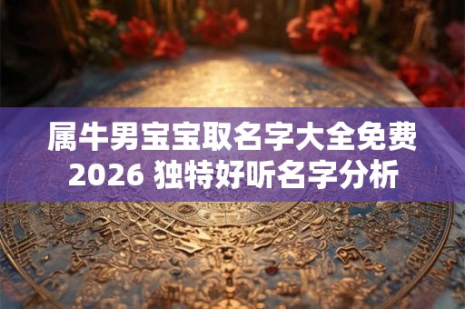 属牛男宝宝取名字大全免费2026 独特好听名字分析 属牛男宝宝取名字大全免费2026 独特好听名字分析