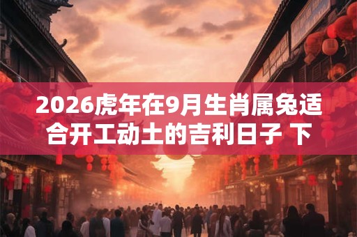 2026虎年在9月生肖属兔适合开工动土的吉利日子 下方日子吉利 2026虎年在9月生肖属兔适合开工动土的吉利日子 下方日子吉利