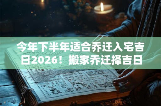 今年下半年适合乔迁入宅吉日2026！搬家乔迁择吉日怎么选日子