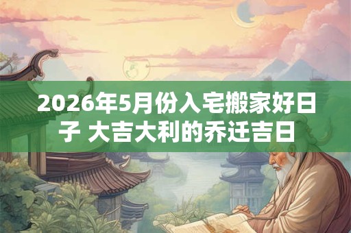 2026年5月份入宅搬家好日子 大吉大利的乔迁吉日
