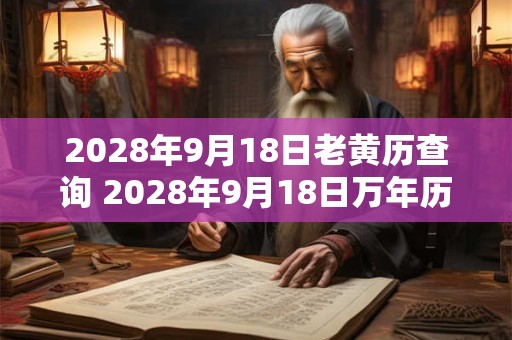 2028年9月18日老黄历查询 2028年9月18日万年历黄道吉日