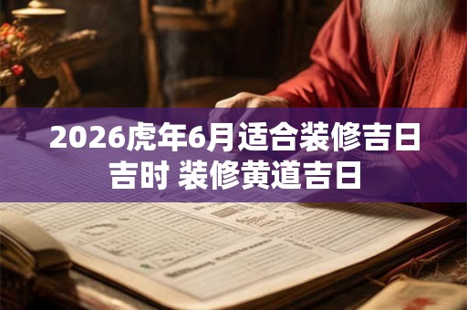 2026虎年6月适合装修吉日吉时 装修黄道吉日
