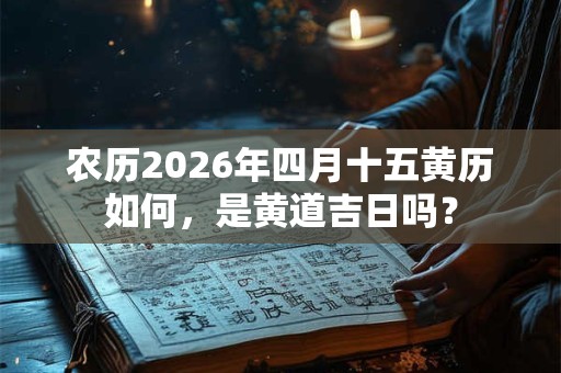 农历2026年四月十五黄历如何，是黄道吉日吗？