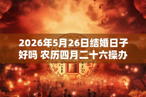 2026年5月26日结婚日子好吗 农历四月二十六操办大喜之事怎么样