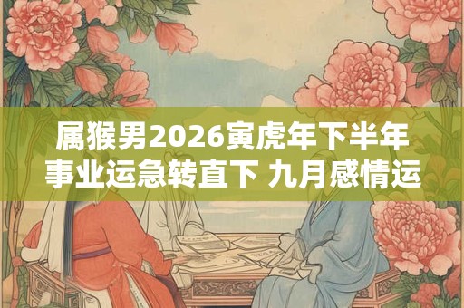 属猴男2026寅虎年下半年事业运急转直下 九月感情运势变好