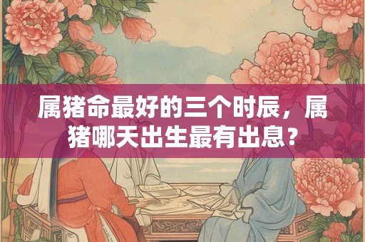 属猪命最好的三个时辰，属猪哪天出生最有出息？