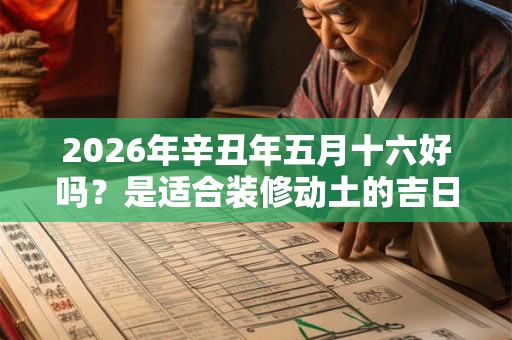 2026年辛丑年五月十六好吗？是适合装修动土的吉日吗？