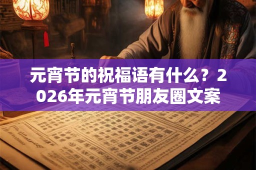元宵节的祝福语有什么？2026年元宵节朋友圈文案