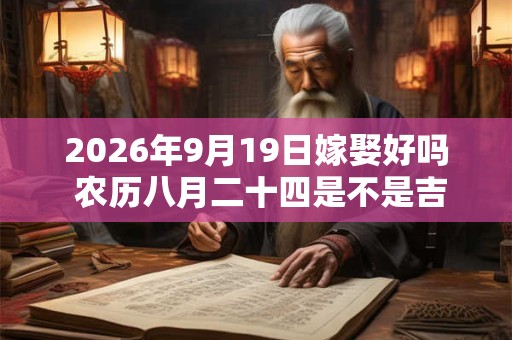 2026年9月19日嫁娶好吗 农历八月二十四是不是吉日