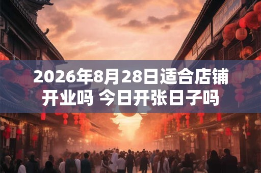 2026年8月28日适合店铺开业吗 今日开张日子吗