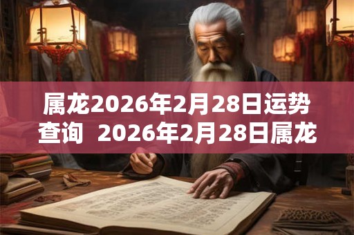 属龙2026年2月28日运势查询  2026年2月28日属龙今日运势
