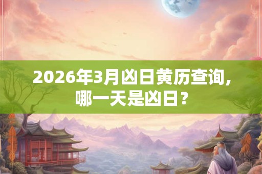 2026年3月凶日黄历查询,哪一天是凶日？