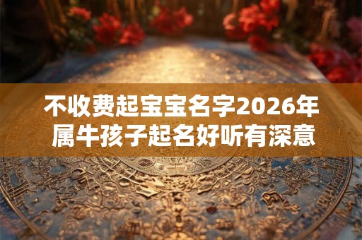 不收费起宝宝名字2026年 属牛孩子起名好听有深意