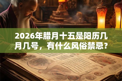 2026年腊月十五是阳历几月几号，有什么风俗禁忌？