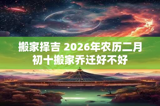 搬家择吉 2026年农历二月初十搬家乔迁好不好