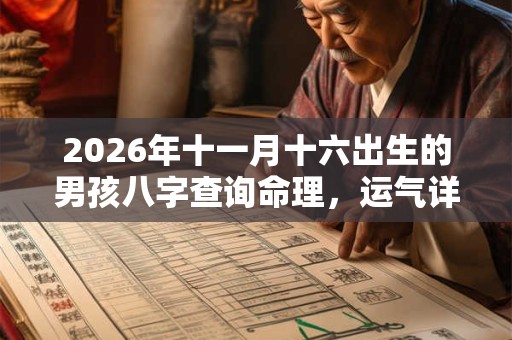 2026年十一月十六出生的男孩八字查询命理，运气详解