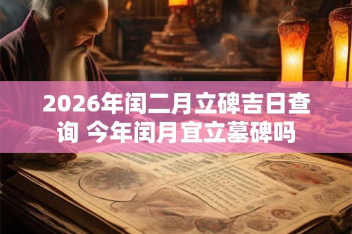 2026年闰二月立碑吉日查询 今年闰月宜立墓碑吗