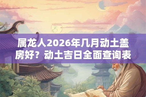 属龙人2026年几月动土盖房好?动土吉日全面查询表 属龙人2026年几月动土盖房好?动土吉日全面查询表