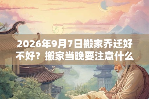 2026年9月7日搬家乔迁好不好？搬家当晚要注意什么？