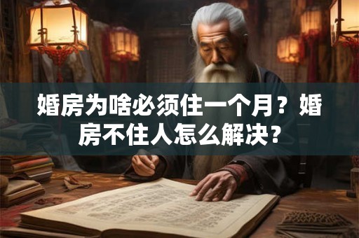婚房为啥必须住一个月?婚房不住人怎么解决? 婚房为啥必须住一个月?婚房不住人怎么解决?