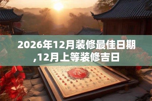 2026年12月装修最佳日期,12月上等装修吉日