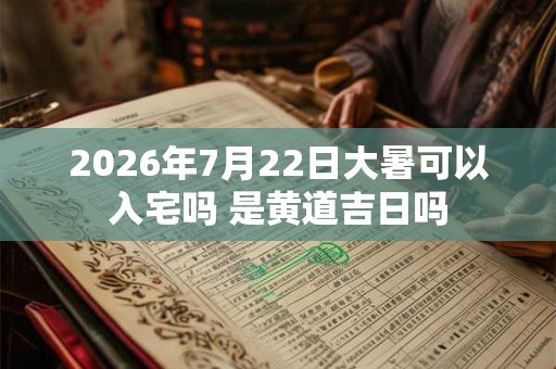 2026年7月22日大暑可以入宅吗 是黄道吉日吗 2026年7月22日大暑可以入宅吗 是黄道吉日吗