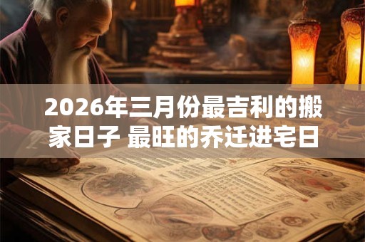 2026年三月份最吉利的搬家日子 最旺的乔迁进宅日 2026年三月份最吉利的搬家日子 最旺的乔迁进宅日