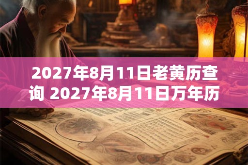 2027年8月11日老黄历查询 2027年8月11日万年历黄道吉日